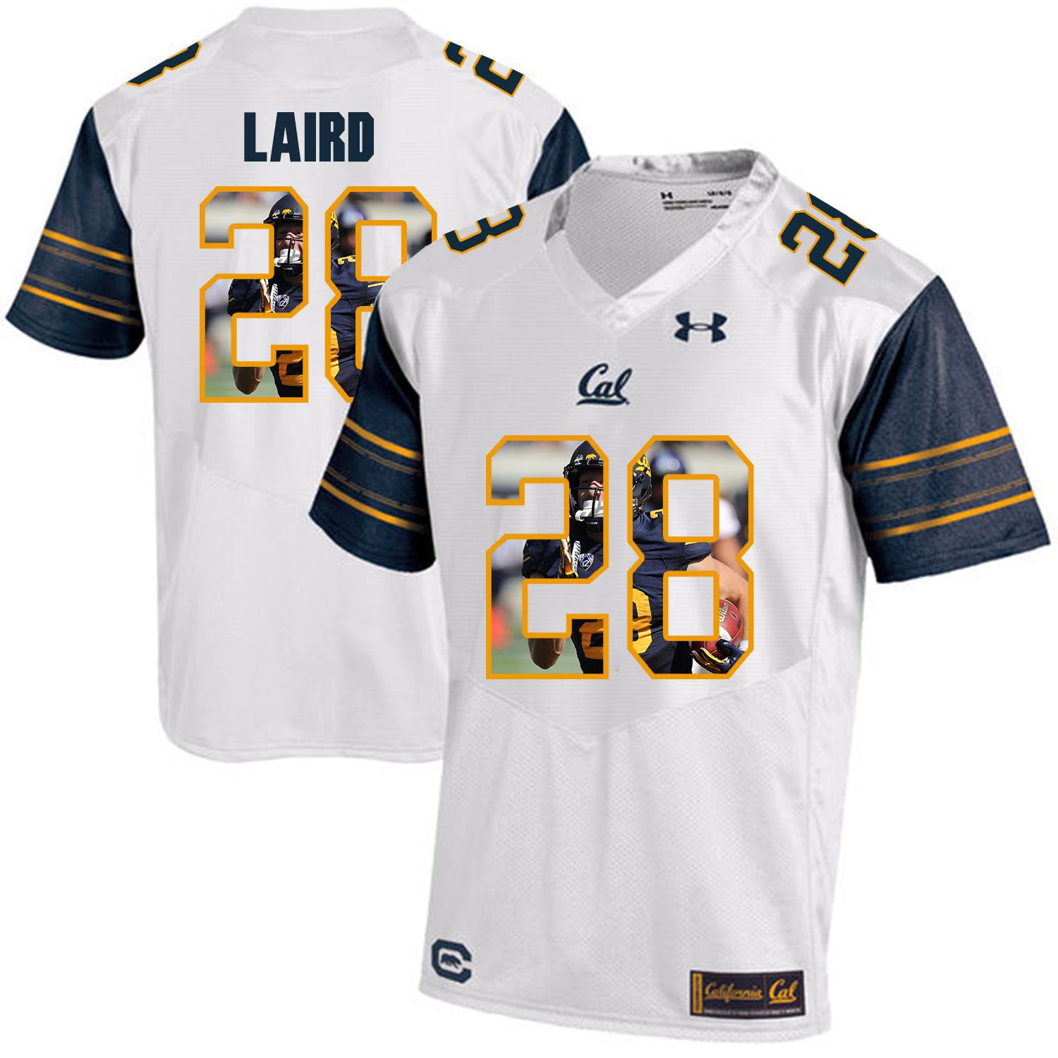 Men California Golden Bears 28 Patrick Laird White Customized NCAA Jerseys